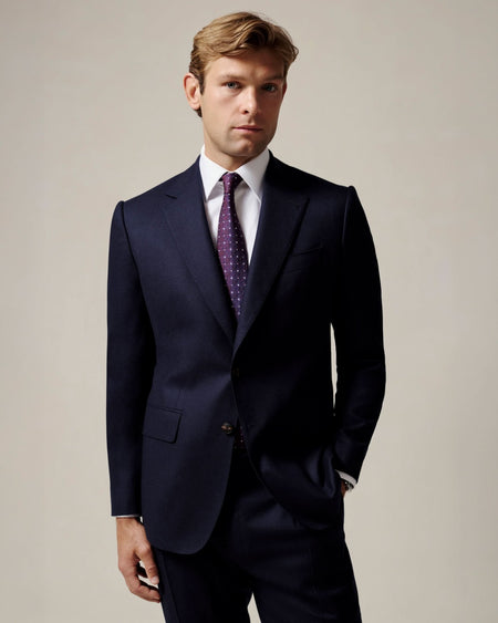 Anderson Flannel Virgin Wool Suit Navy