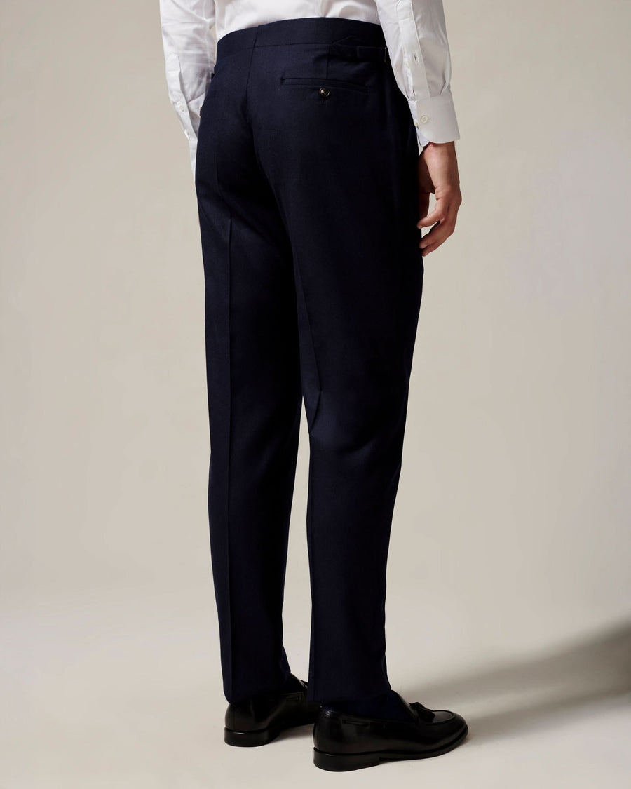 Anderson Wool Single Pleated Suit Pant Navy