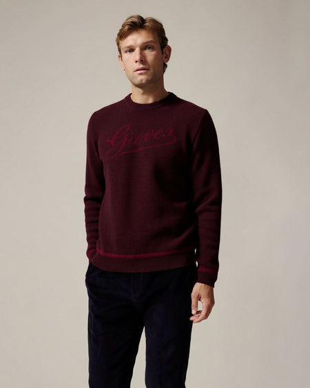 Wattie Burgundy Crest Sweater