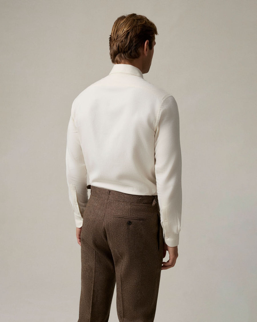 Rorie Brushed Twill Cotton Shirt Cream