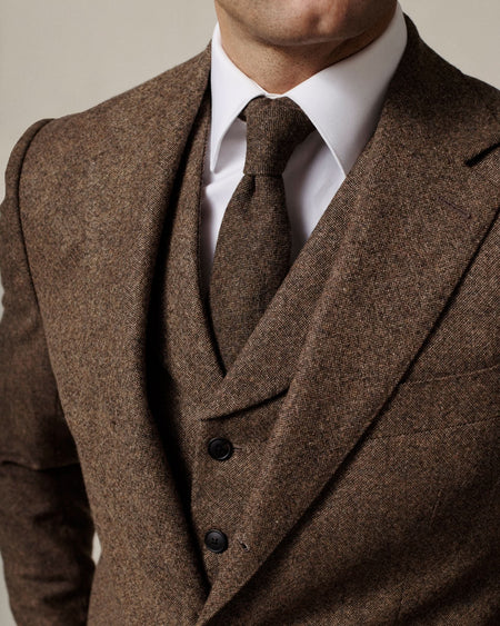 Newton Donegal Lambswool Suit Jacket Brown