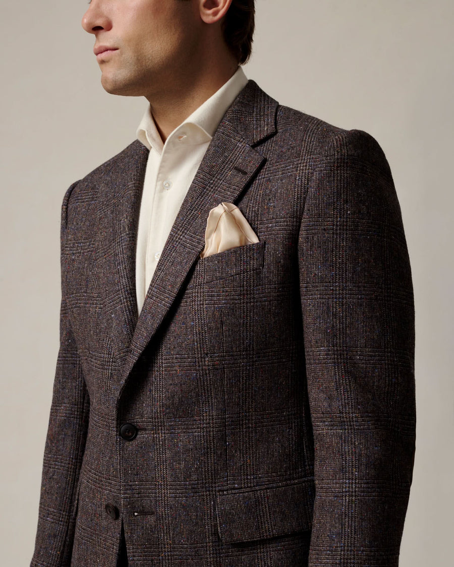 Blair Check Wool Blazer Brown