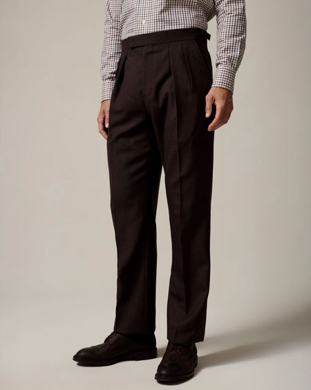 Gavin Double Pleated Virgin Wool Trouser