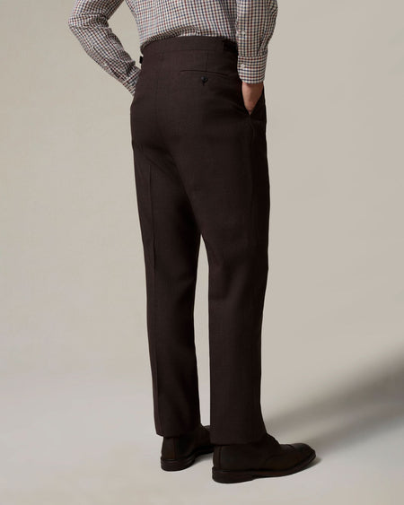 Gavin Double Pleated Virgin Wool Trouser