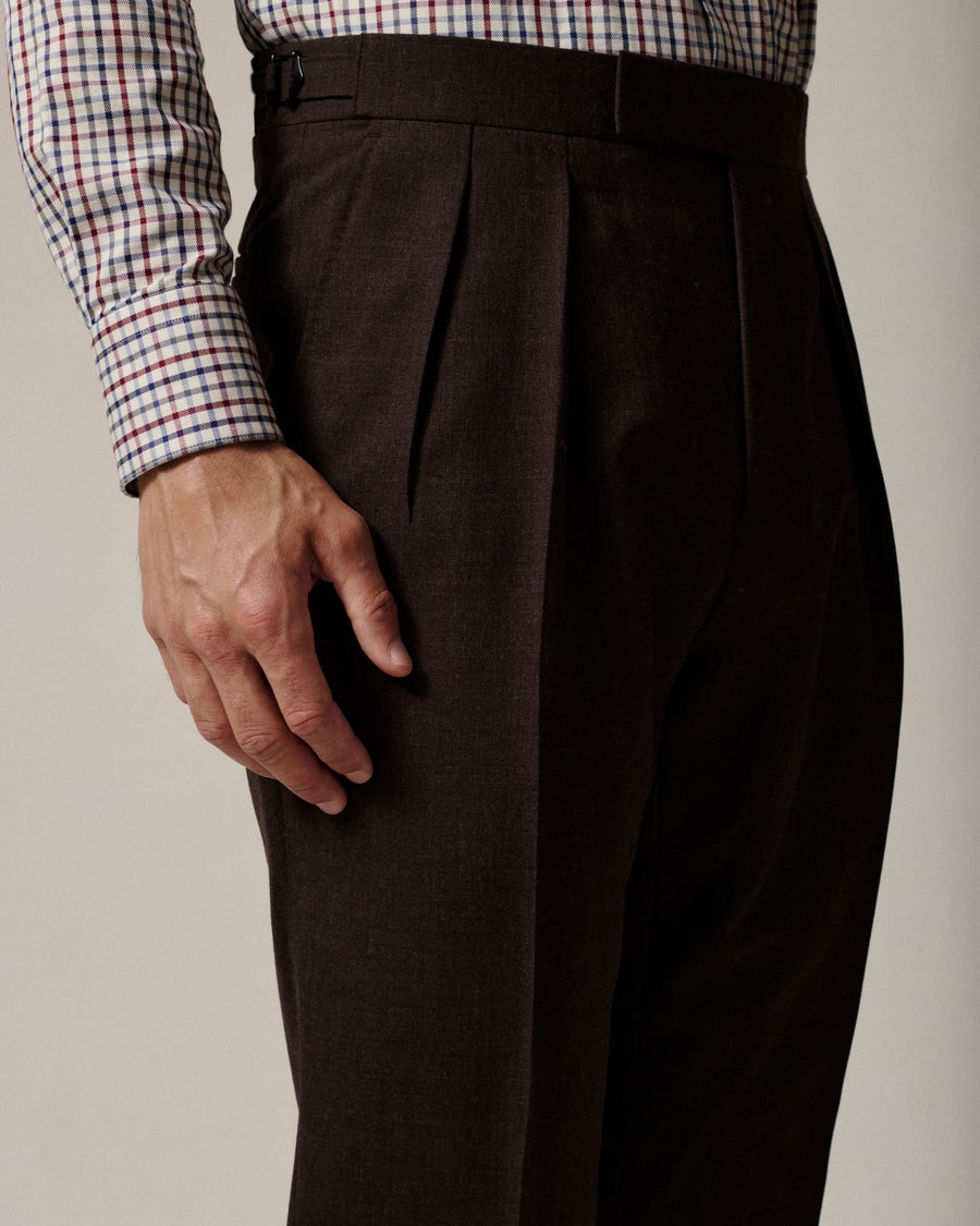 Gavin Double Pleated Virgin Wool Trouser