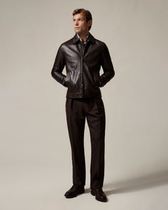 Queen Nappa Leather Jacket Brown