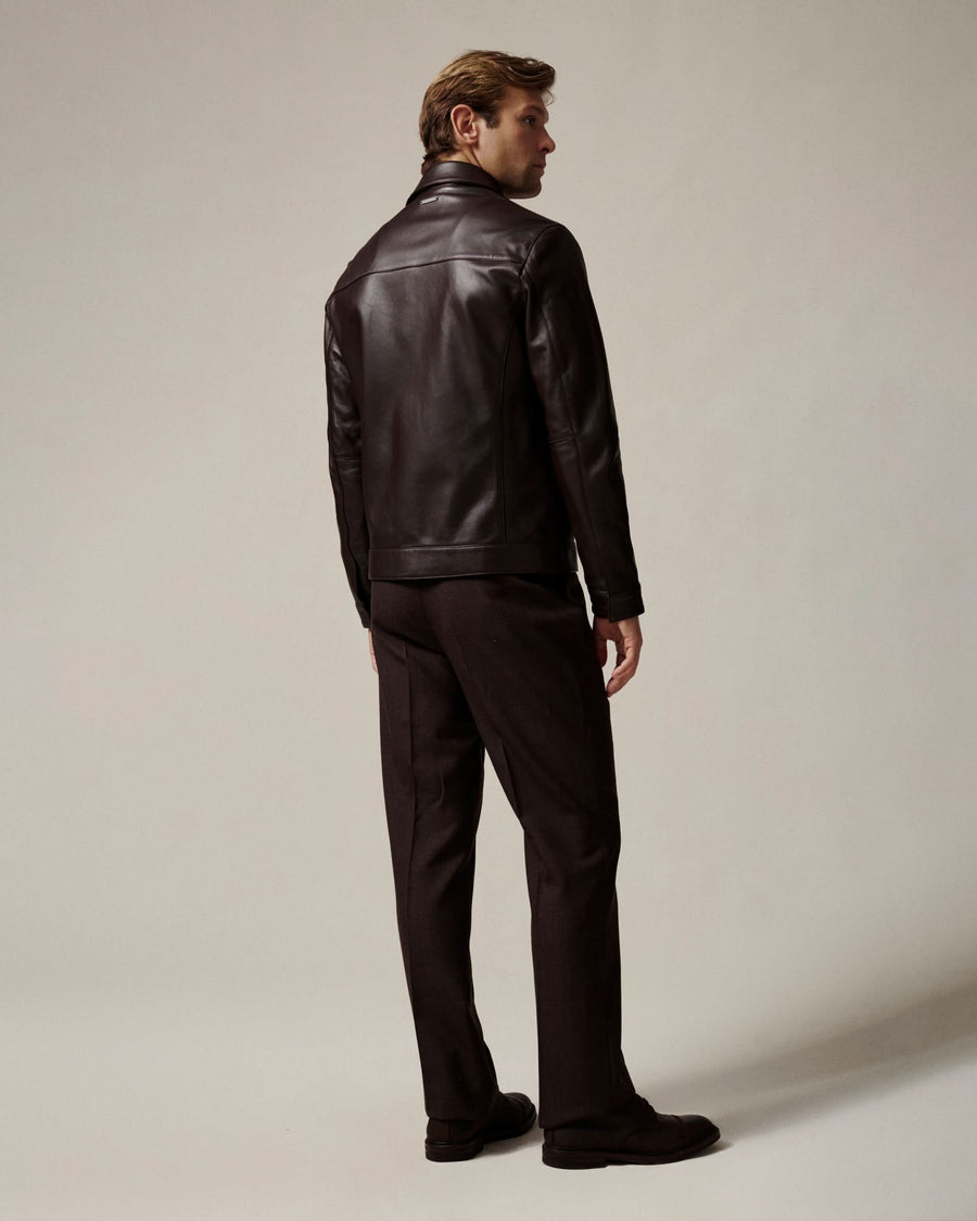 Queen Nappa Leather Jacket Brown