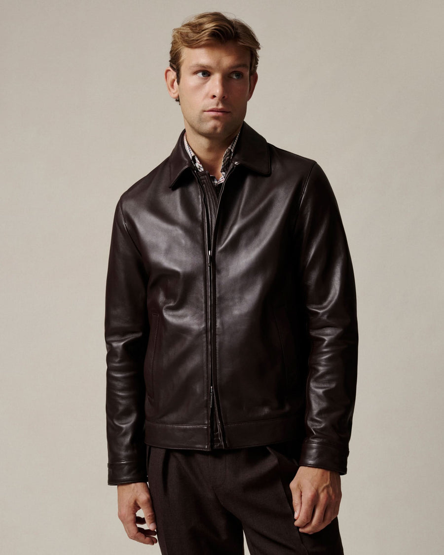 Queen Nappa Leather Jacket Brown