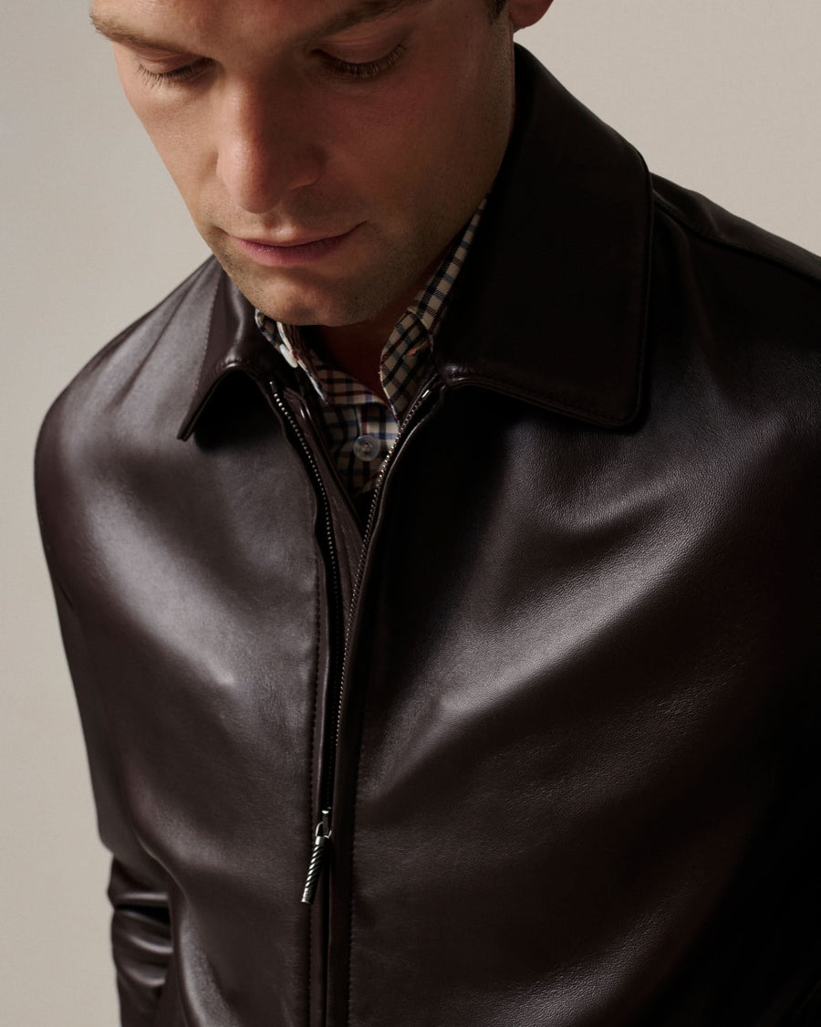 Queen Nappa Leather Jacket Brown
