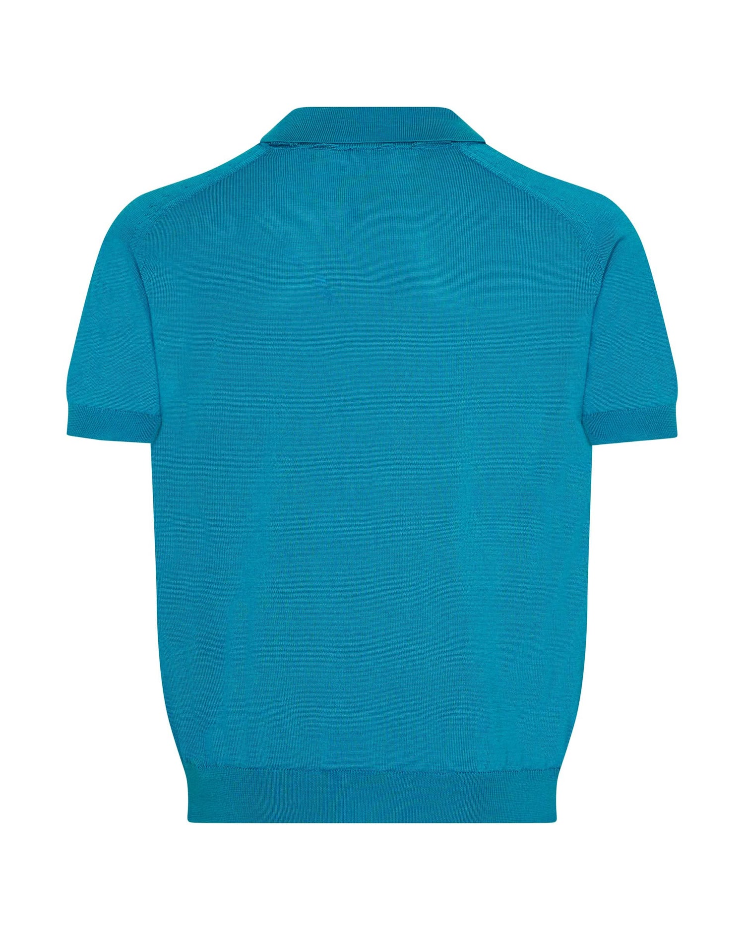 Elliott Merino Wool Silk &amp; Cashmere Knit Polo Teal