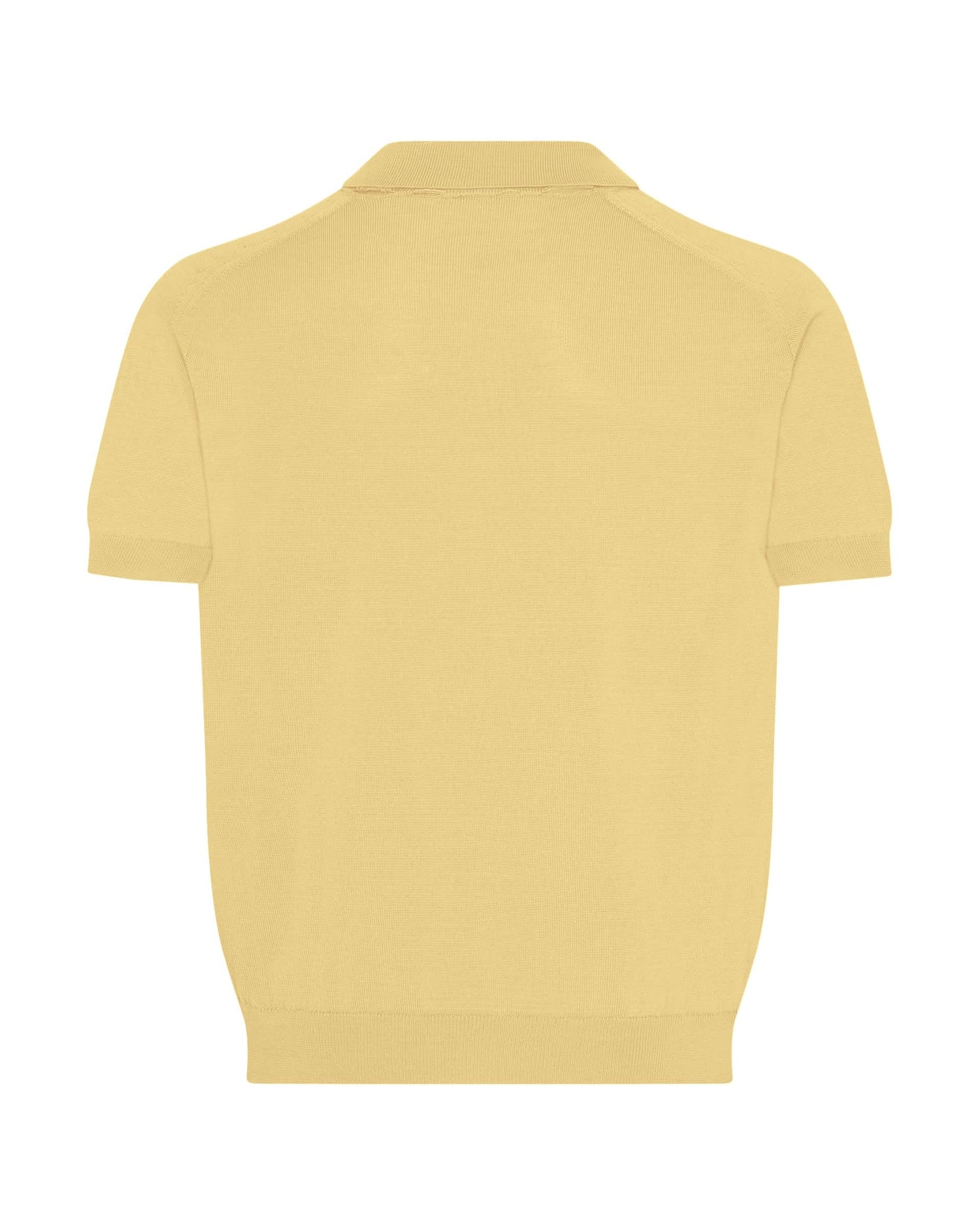 Elliott Merino Wool Silk &amp; Cashmere Short Sleeve Knit Polo Yellow