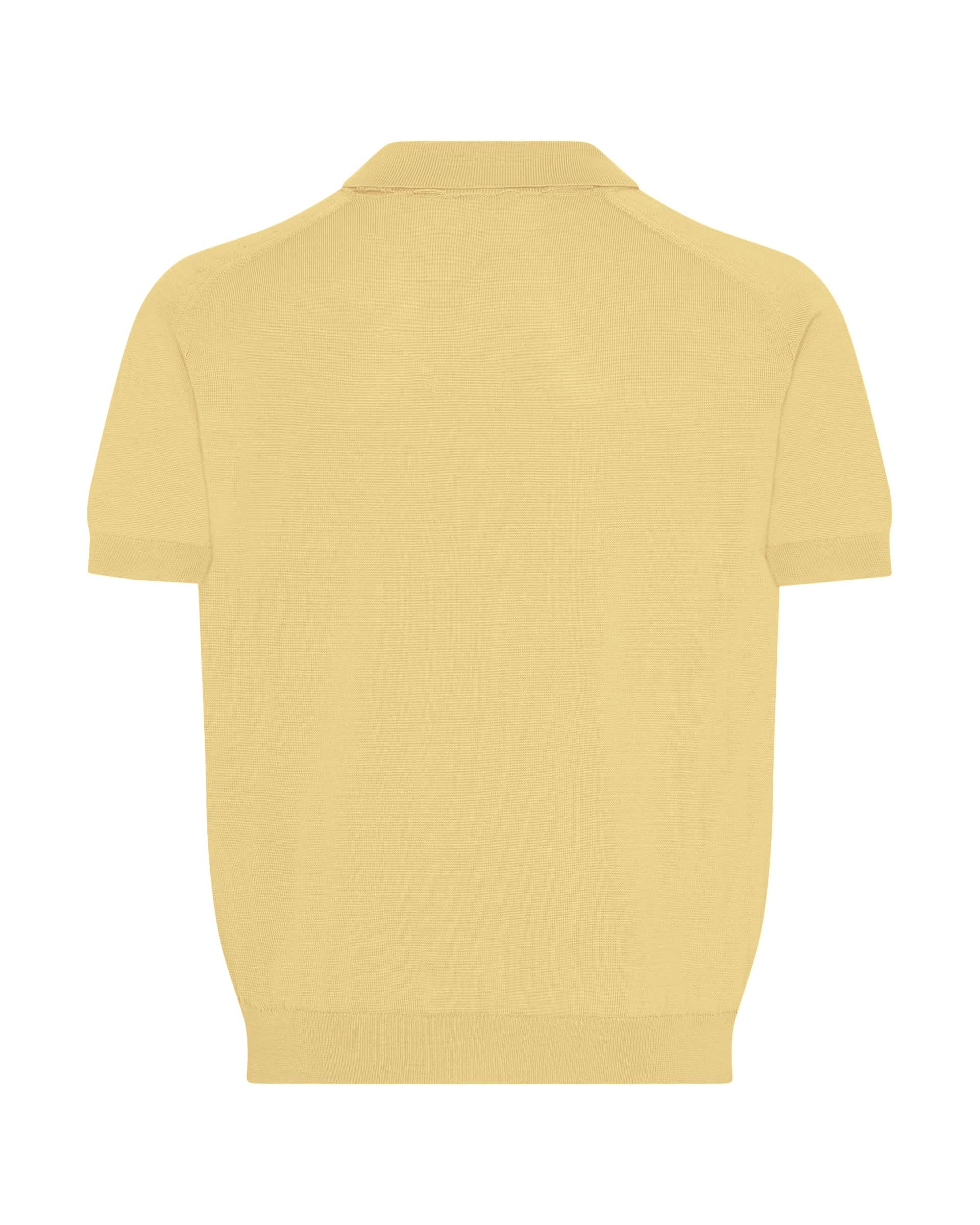 Elliott Merino Wool Silk &amp; Cashmere Short Sleeve Knit Polo Yellow