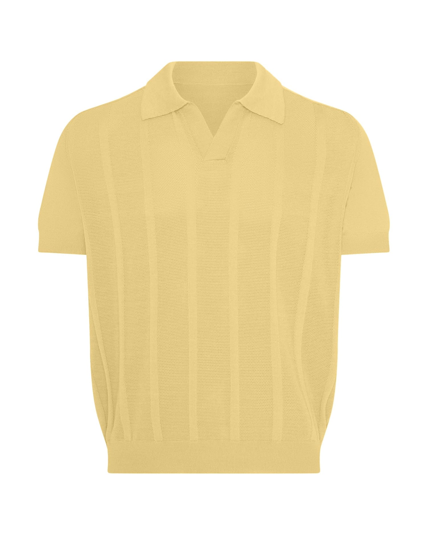 Elliott Merino Wool Silk &amp; Cashmere Short Sleeve Knit Polo Yellow