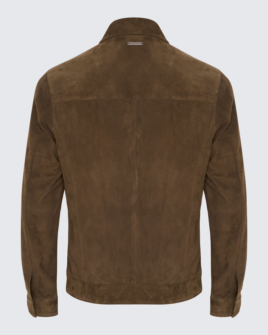 Fadden Suede Bomber Jacket Green