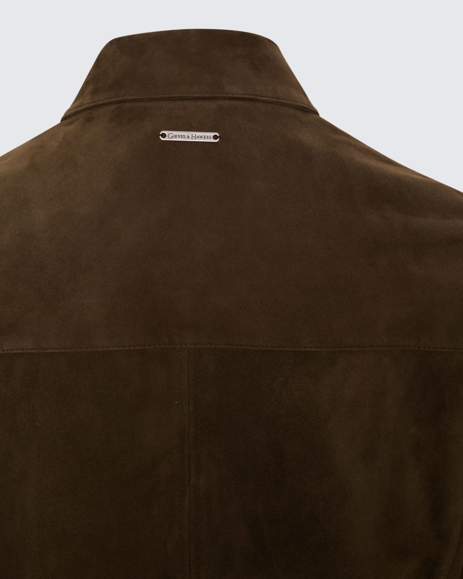 Fadden Suede Bomber Jacket Green