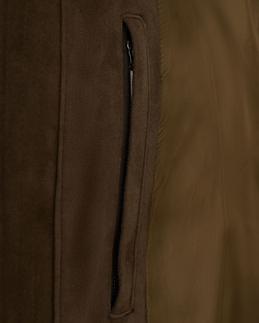 Fadden Suede Bomber Jacket Green
