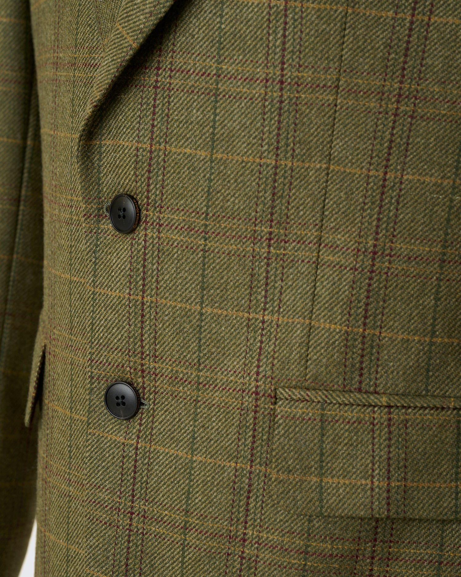 Fearnan Saxony Wool Green Glen Plaid Blazer