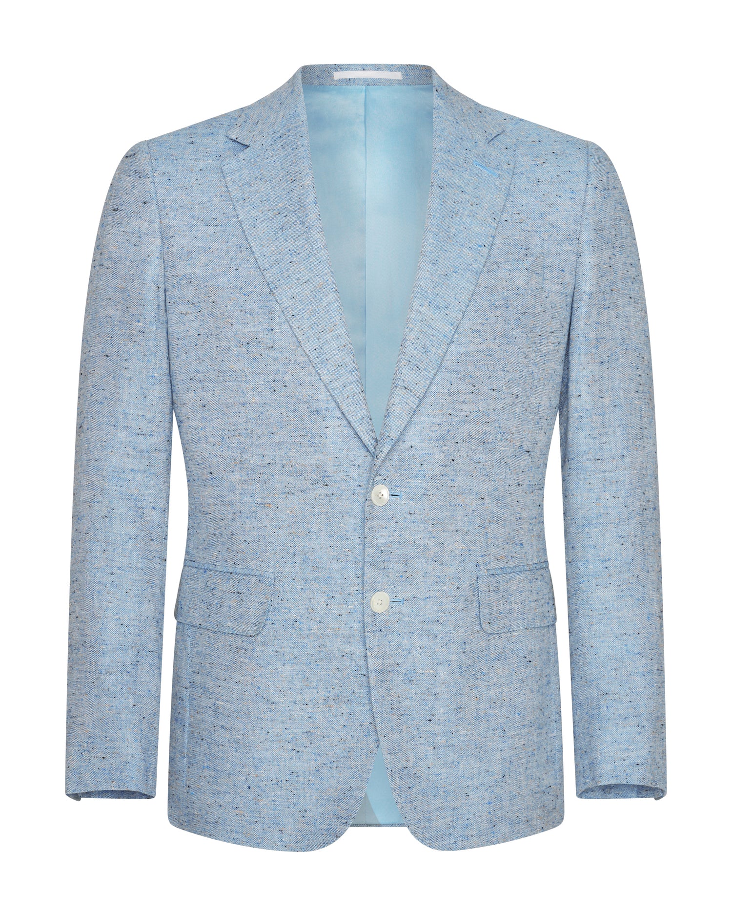 Felton Linen Silk Cotton &amp; Virgin Wool Textured Blazer Light Blue
