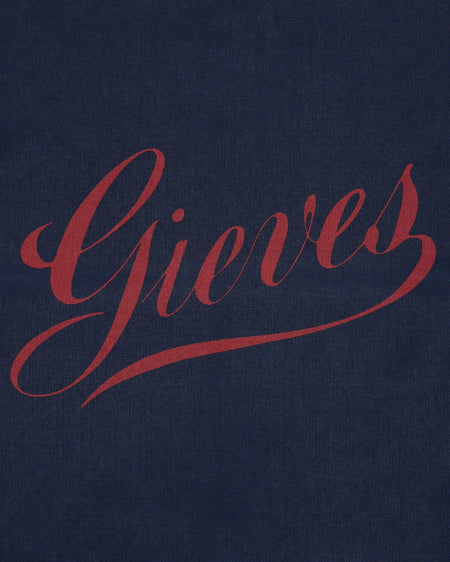 Fisher Double Faced Archive Logo Silk Pocket Square Navy