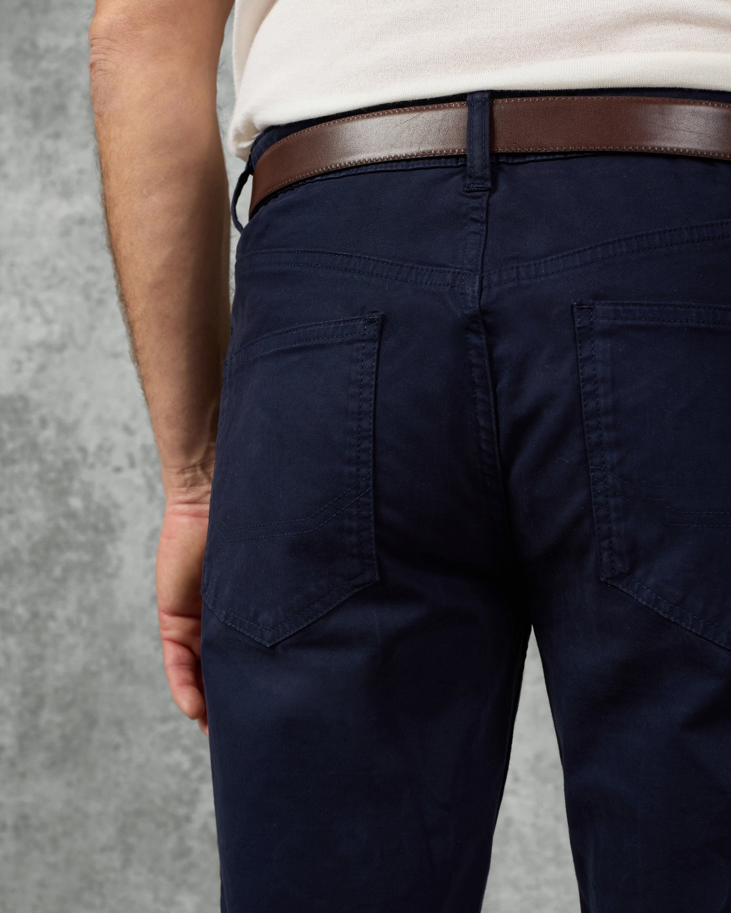Frederick Cotton &amp; Elastane 5 Pocket Trouser Navy