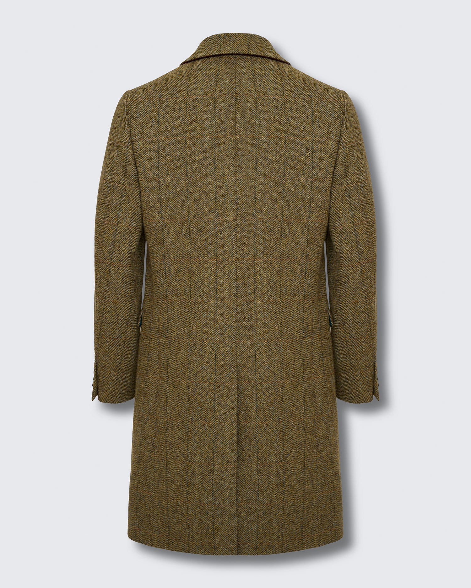 Garth Car Coat Green Herringbone