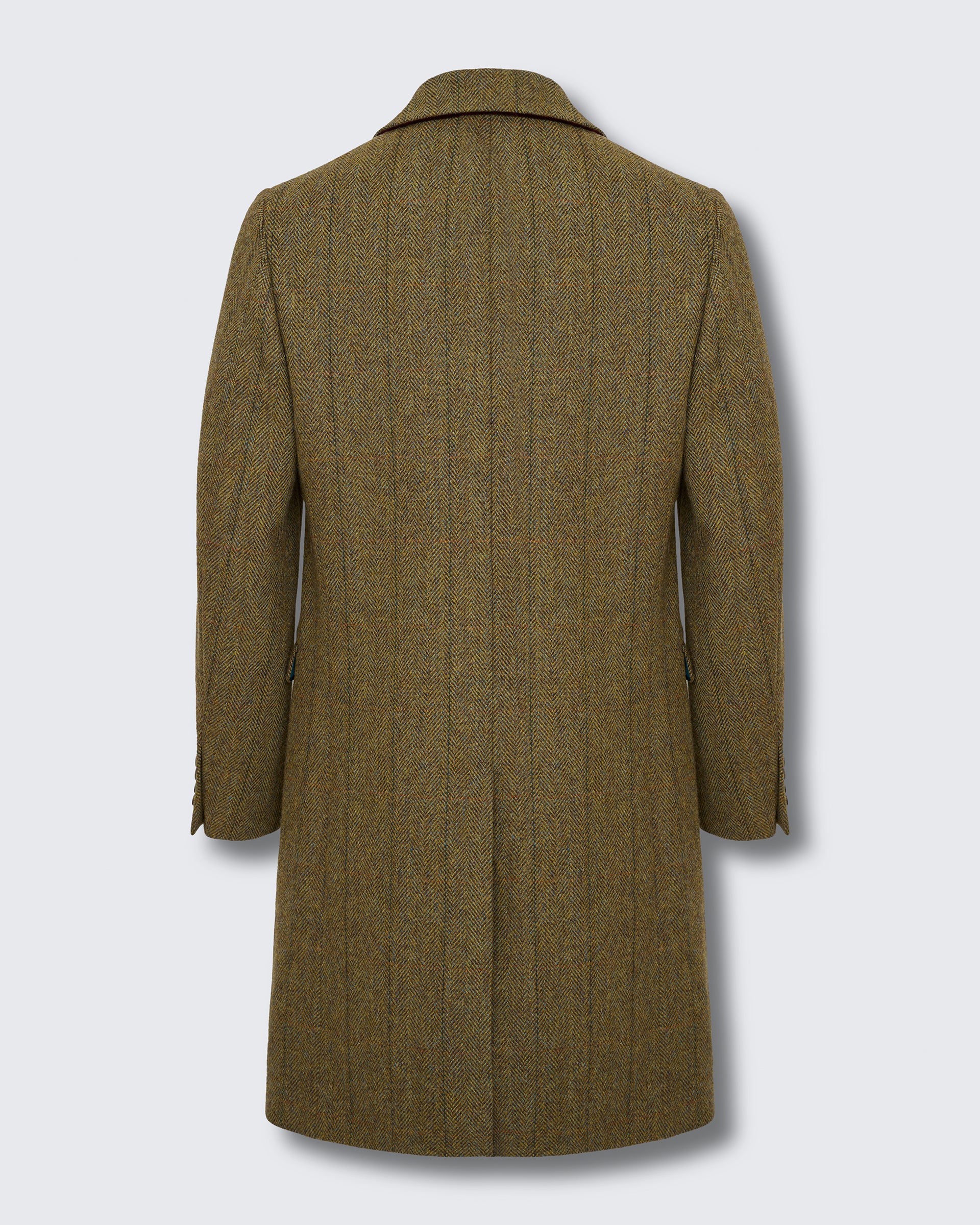 Garth Car Coat Green Herringbone