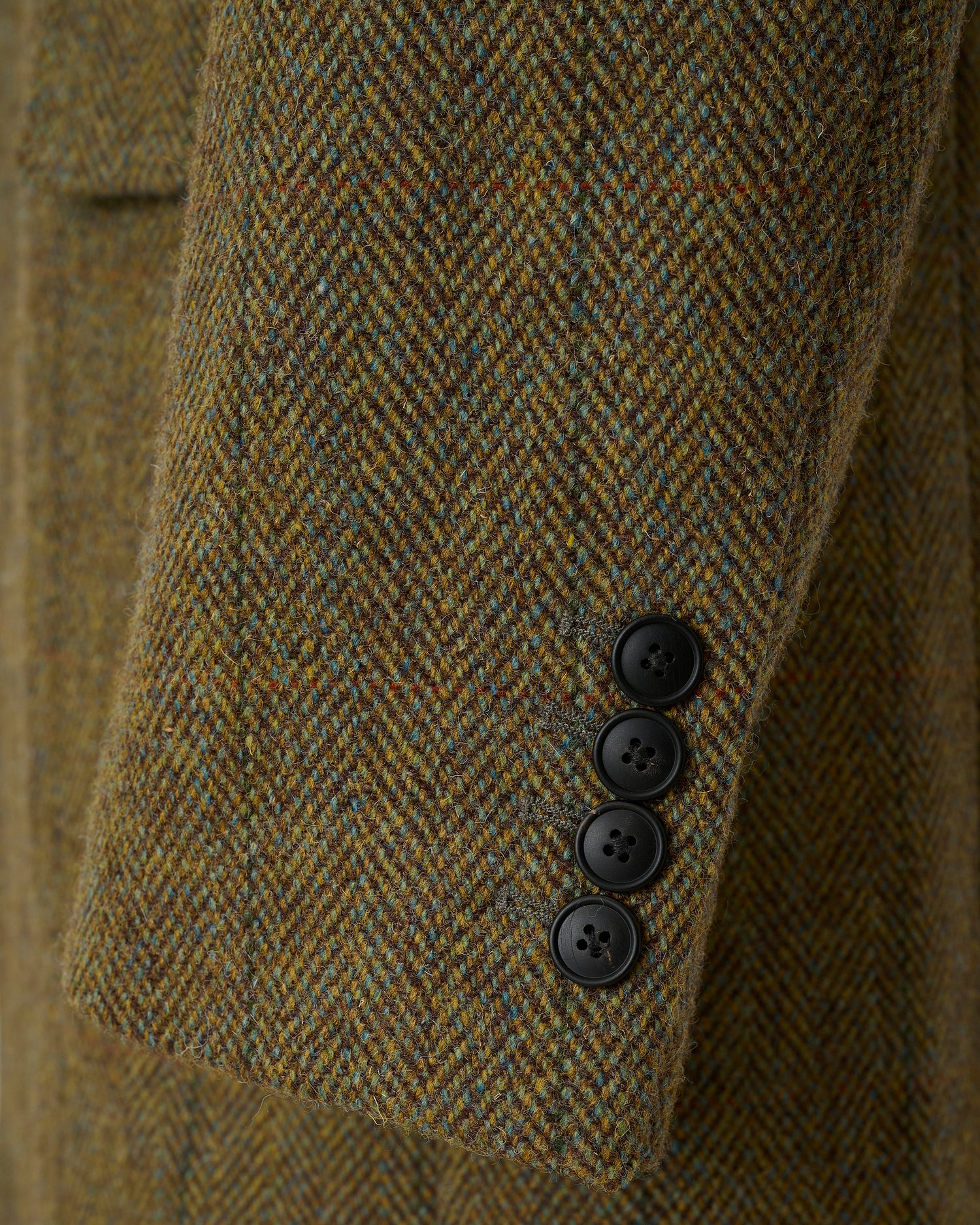 Garth Car Coat Green Herringbone