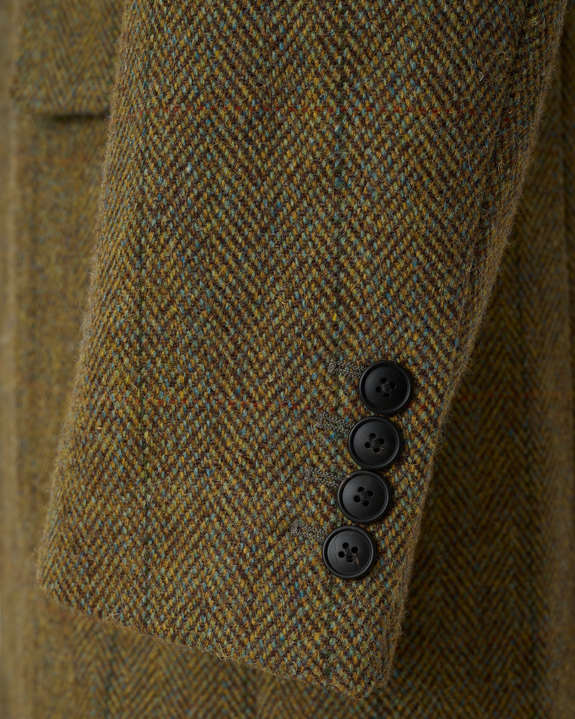 Garth Car Coat Green Herringbone
