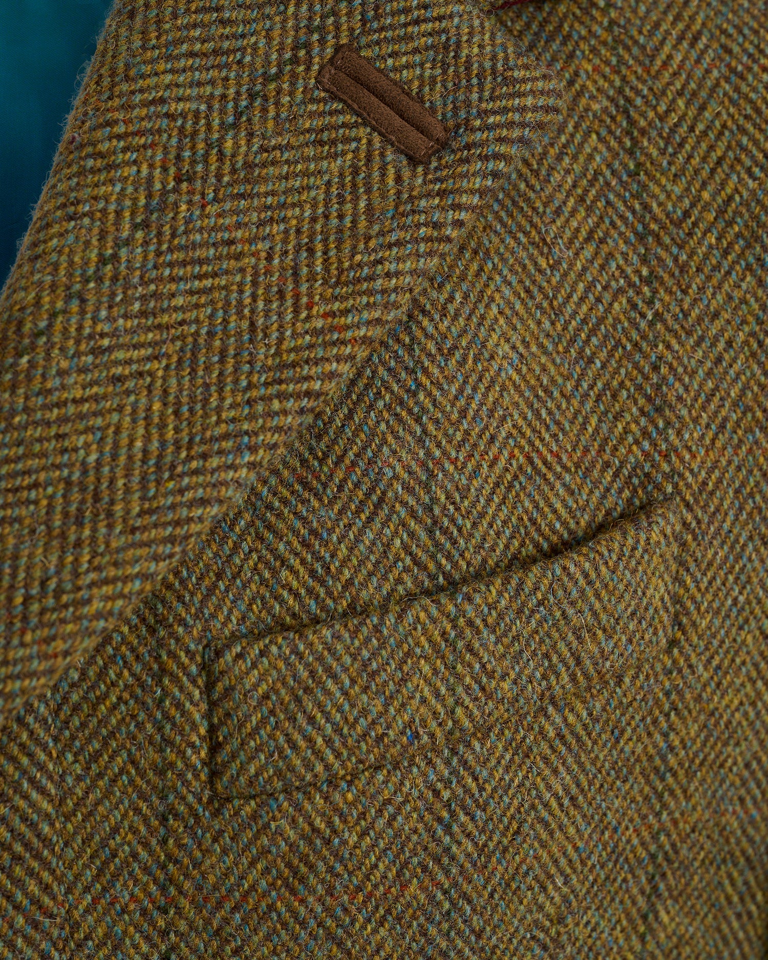 Garth Car Coat Green Herringbone