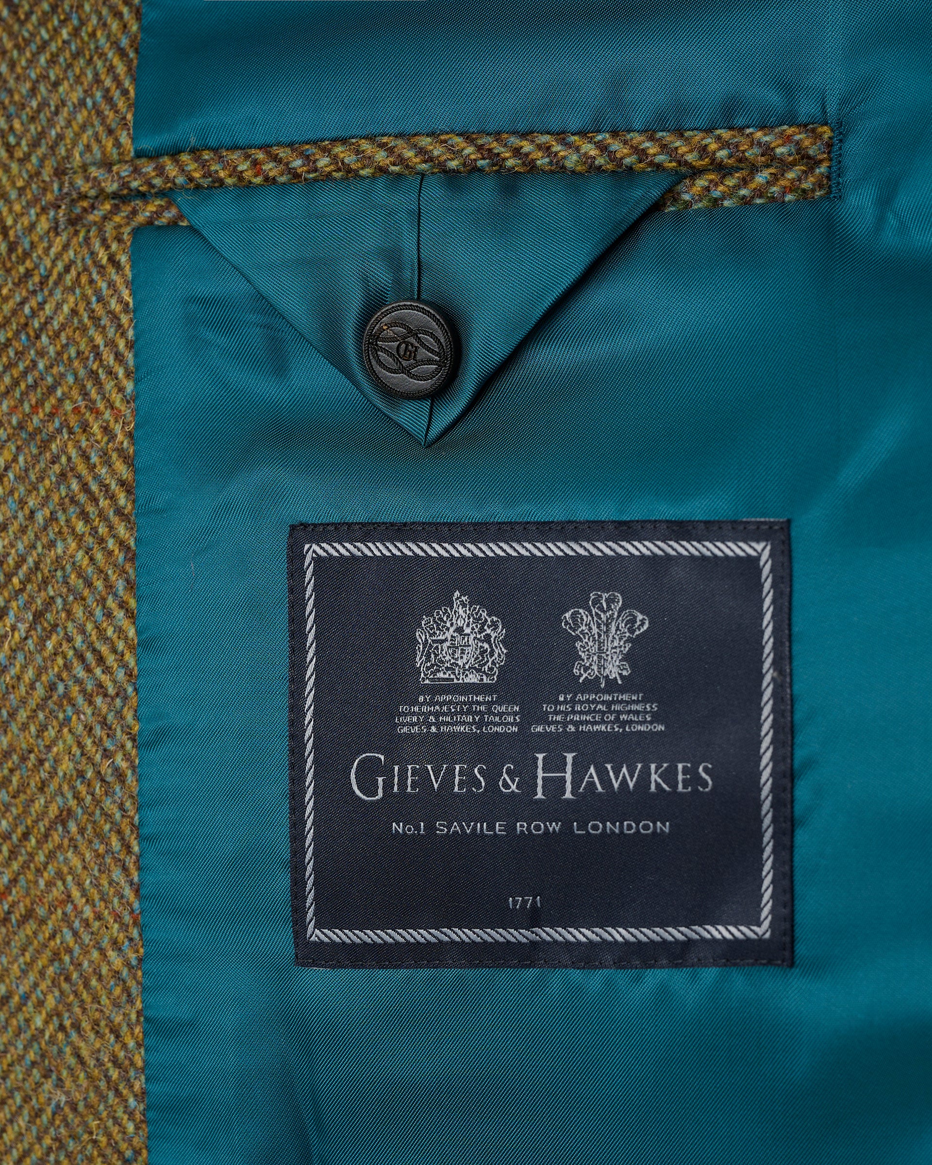 Garth Car Coat Green Herringbone
