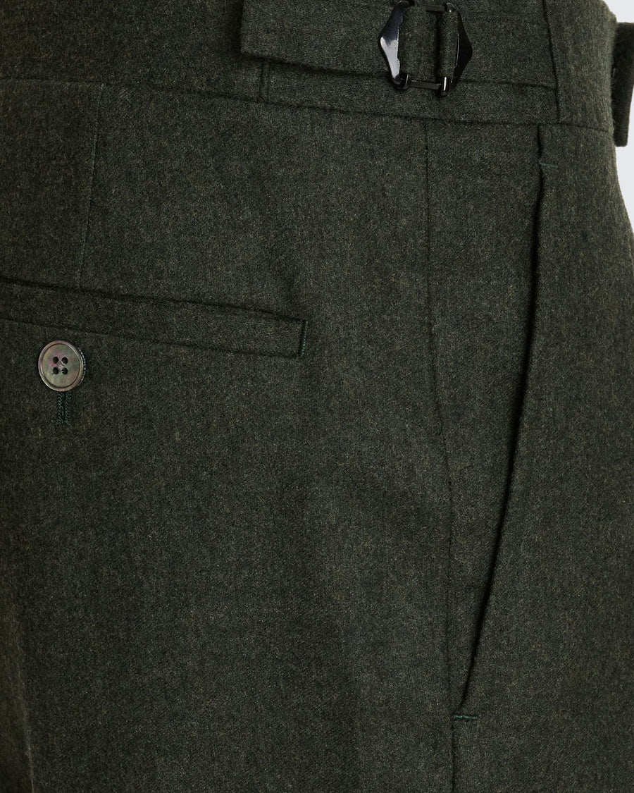 Gavin Flannel Double Pleated Virgin Wool Pant