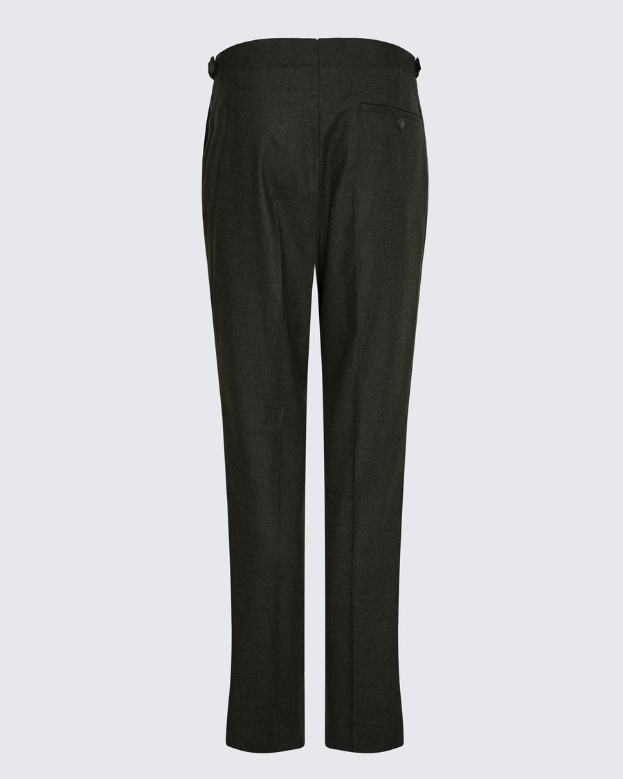 Gavin Flannel Double Pleated Virgin Wool Pant