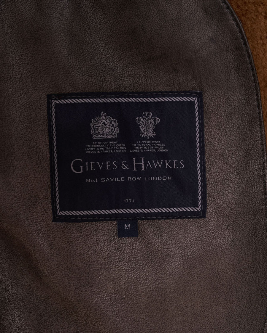 Gregor Shearling Bomber Jacket Dark Brown