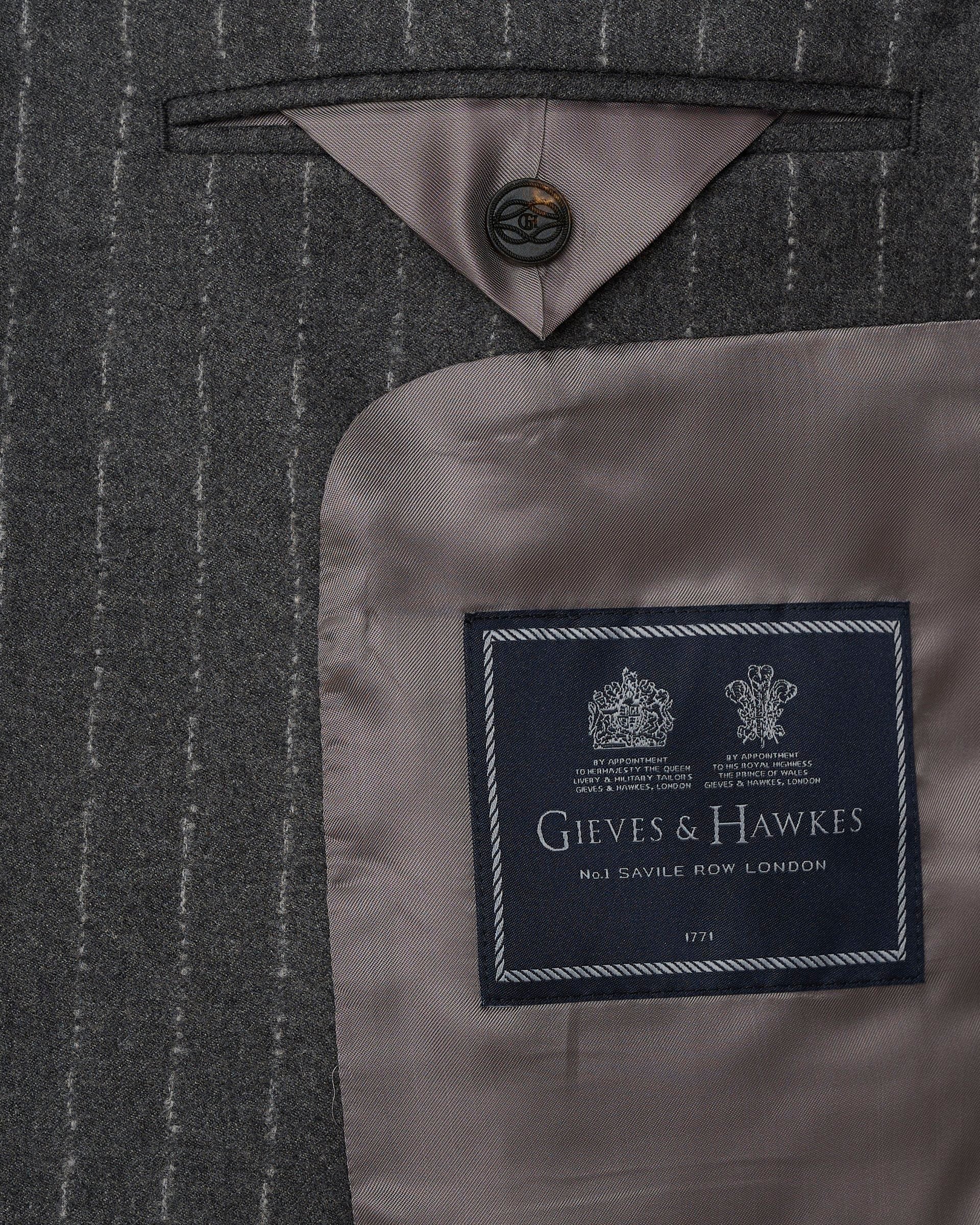 Gunn Suit Jacket Grey Morse Code Flannel