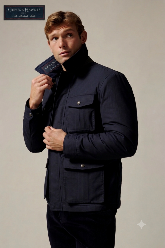 GARROW WAX FIELD JACKET - NAVY