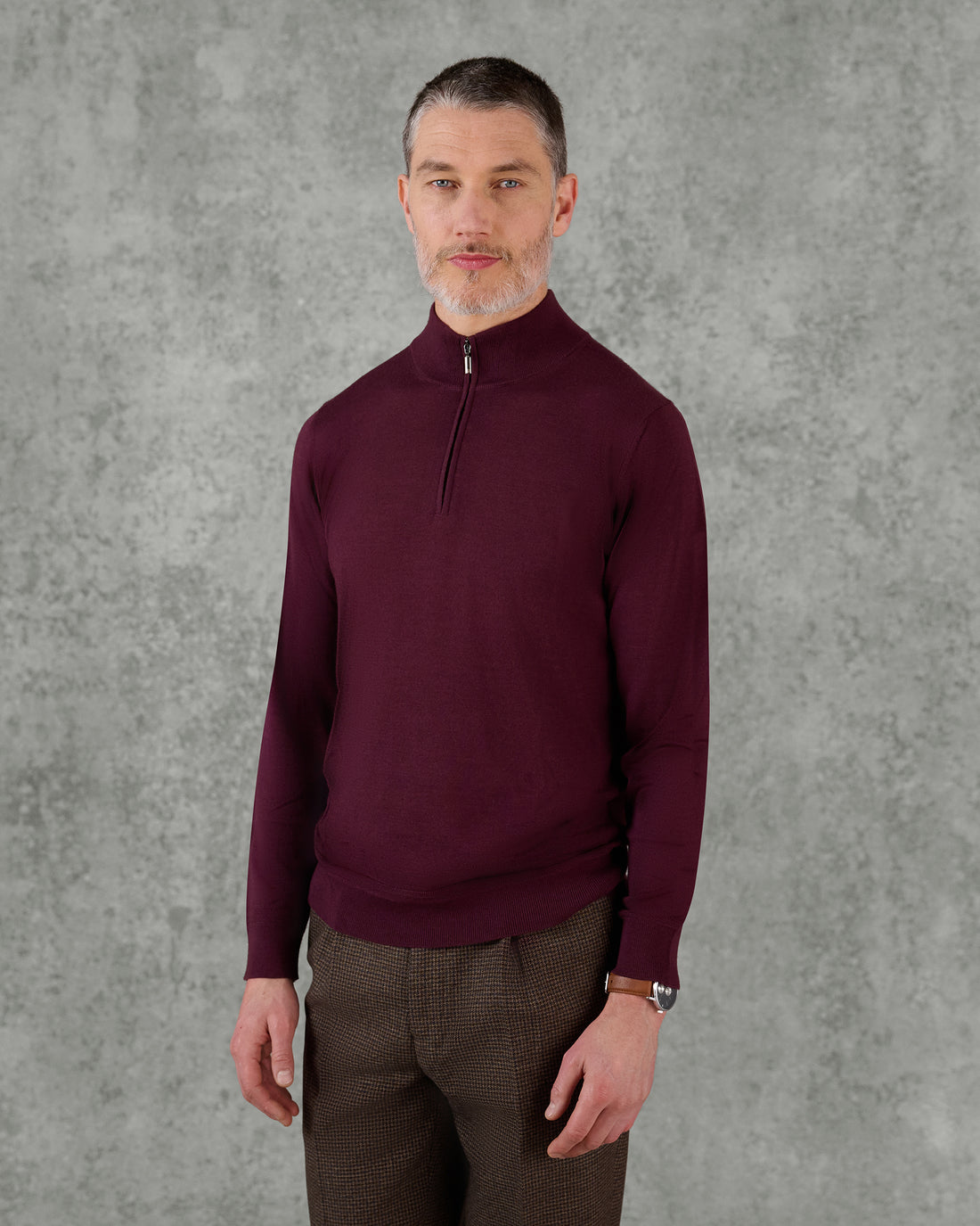 Hamilton Merino Wool Silk Cashmere Quarter Zip Jumper