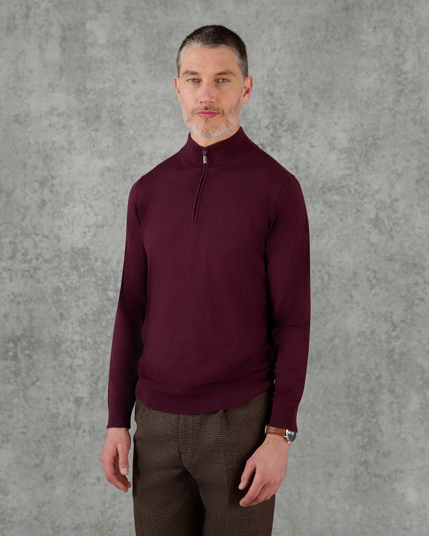Hamilton Merino Wool Silk Cashmere Quarter Zip Jumper