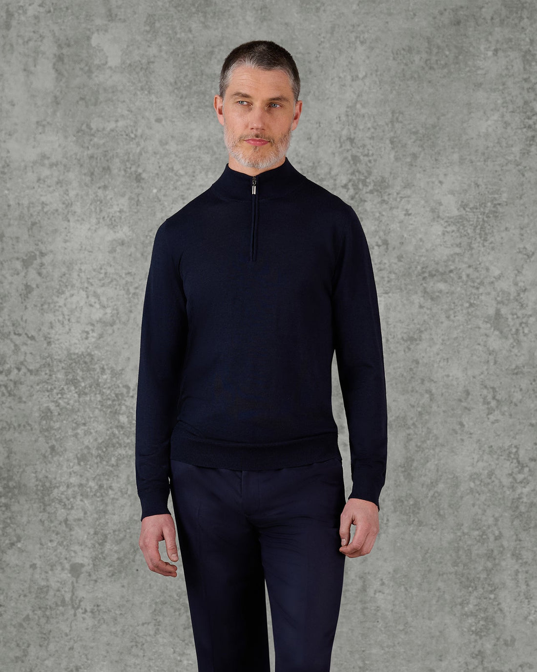 Hamilton Merino Wool Silk Cashmere Quarter Zip Jumper