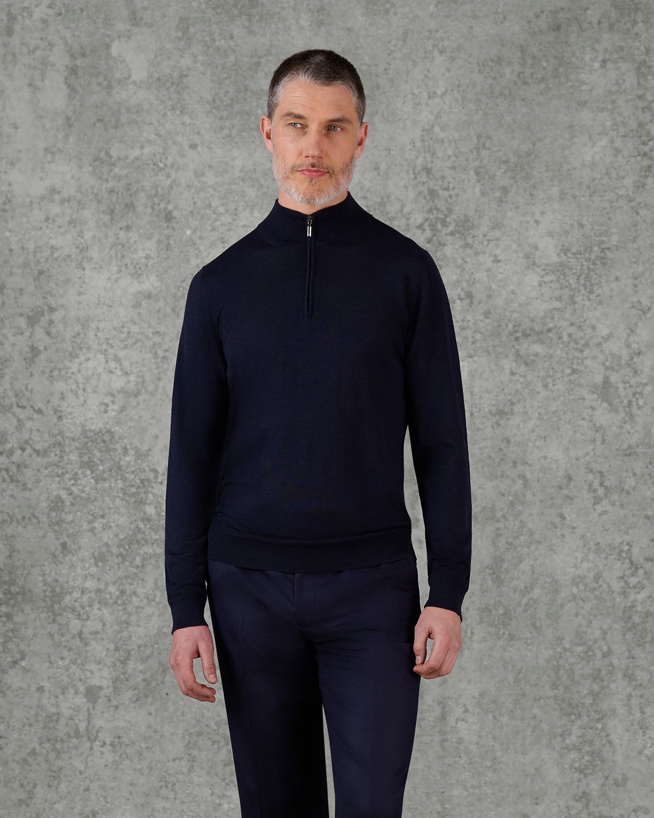 Hamilton Merino Wool Silk Cashmere Quarter Zip Jumper
