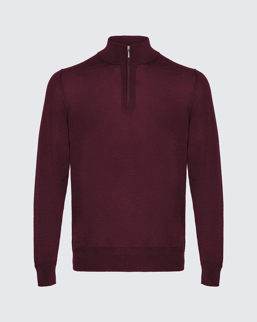 Hamilton Merino Wool Silk Cashmere Quarter Zip Jumper