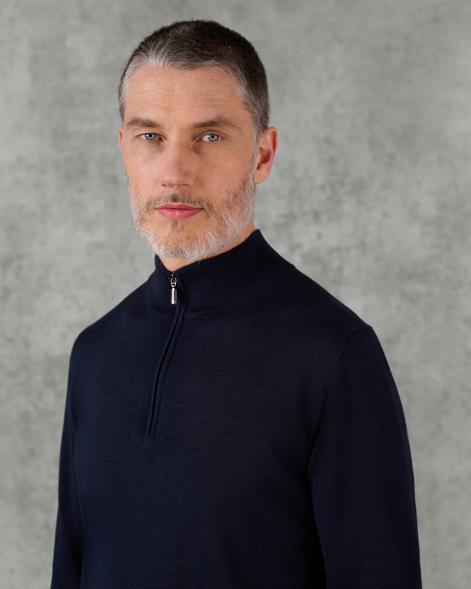 Hamilton Merino Wool Silk Cashmere Quarter Zip Jumper