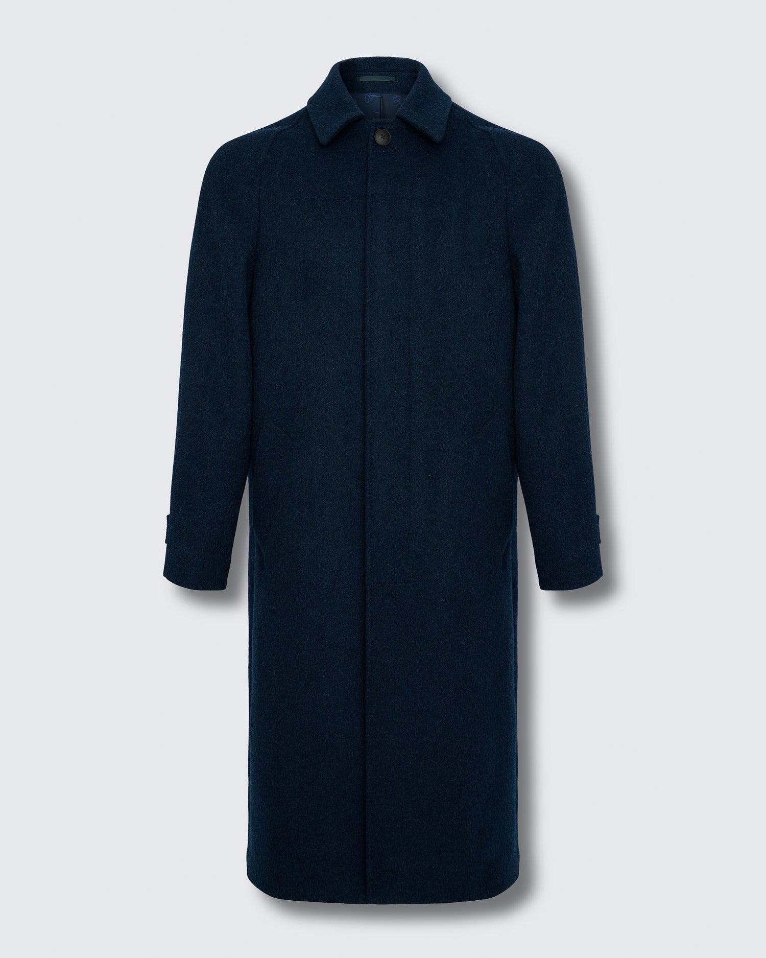 Harry Wool &amp; Mohair Blue Plain Raglan Coat