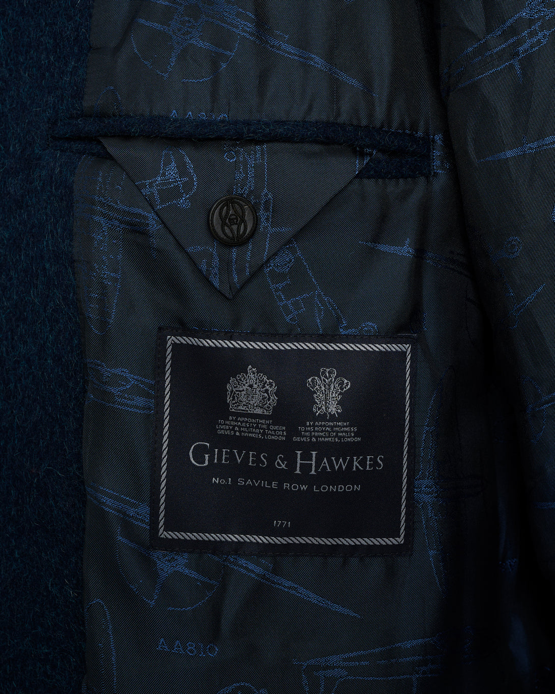 Harry Wool &amp; Mohair Blue Plain Raglan Coat