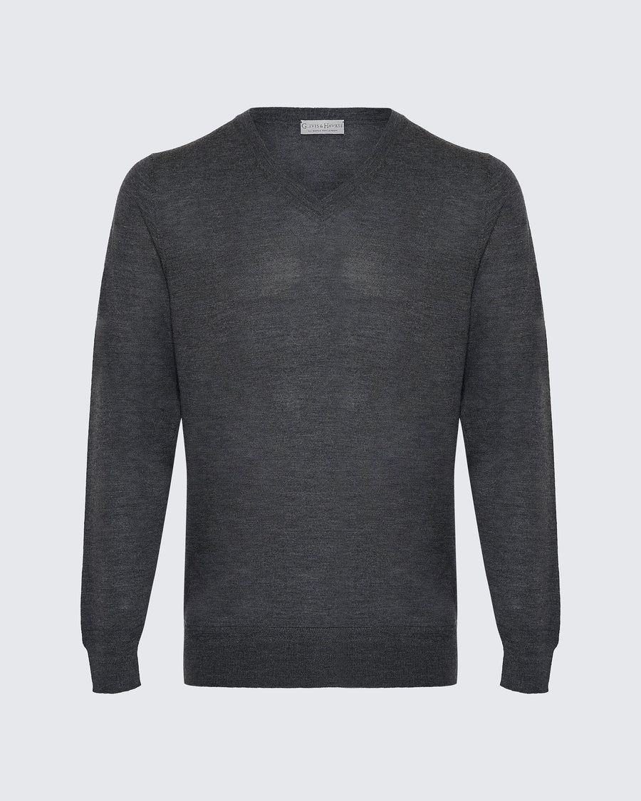 Hodge Wool Silk Cashmere V-neck Sweater