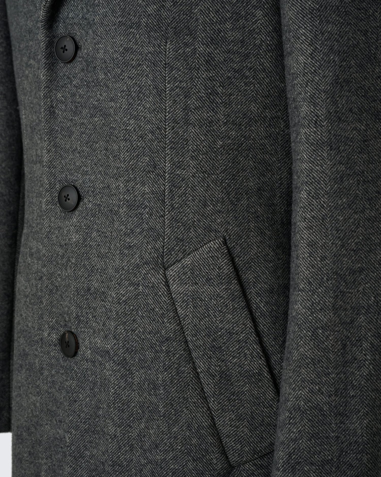 Hovell Herringbone Top Coat Grey