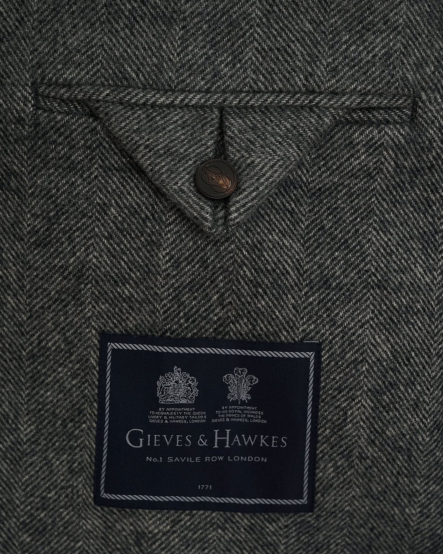 Hovell Herringbone Top Coat Grey