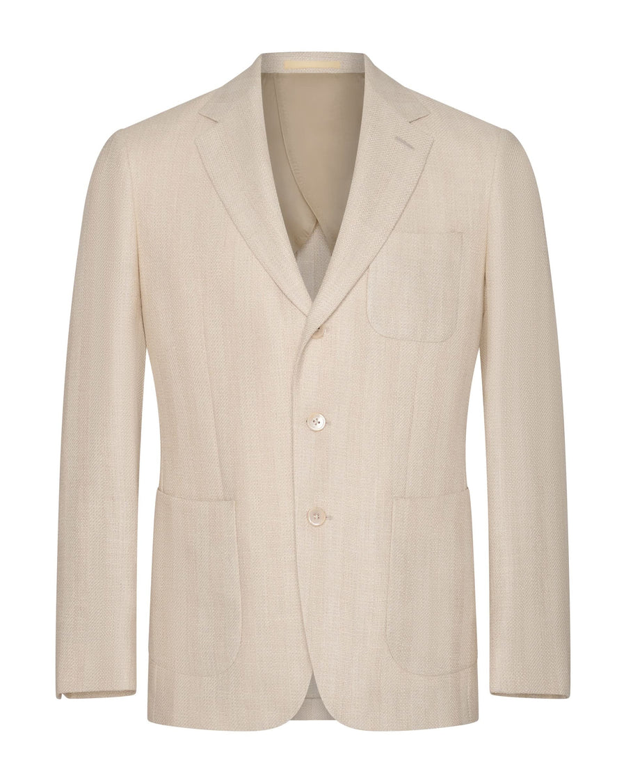 Hammond Virgin Wool, Silk & Linen Blazer Cream