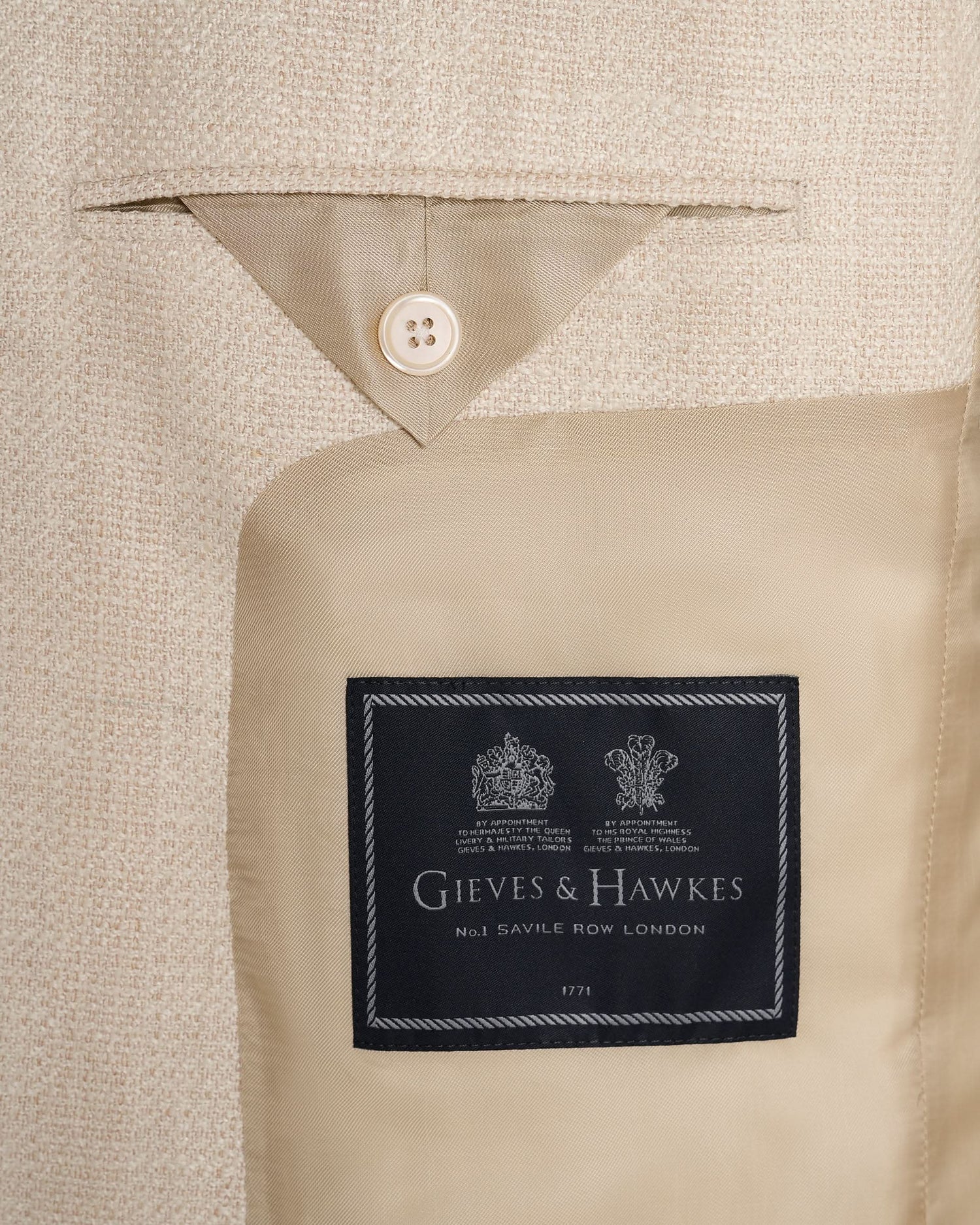 Hammond Virgin Wool, Silk &amp; Linen Blazer Cream