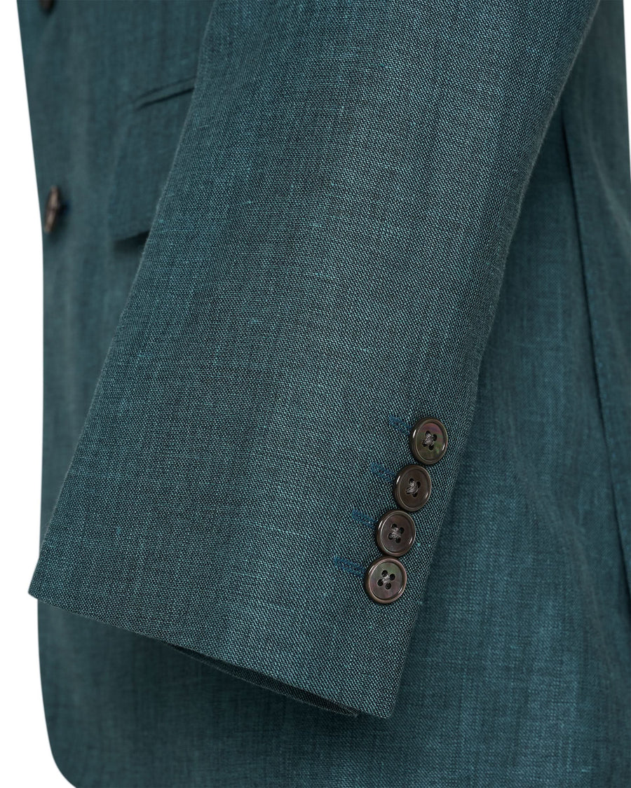 Hardy Virgin Wool Linen & Silk Suit Teal