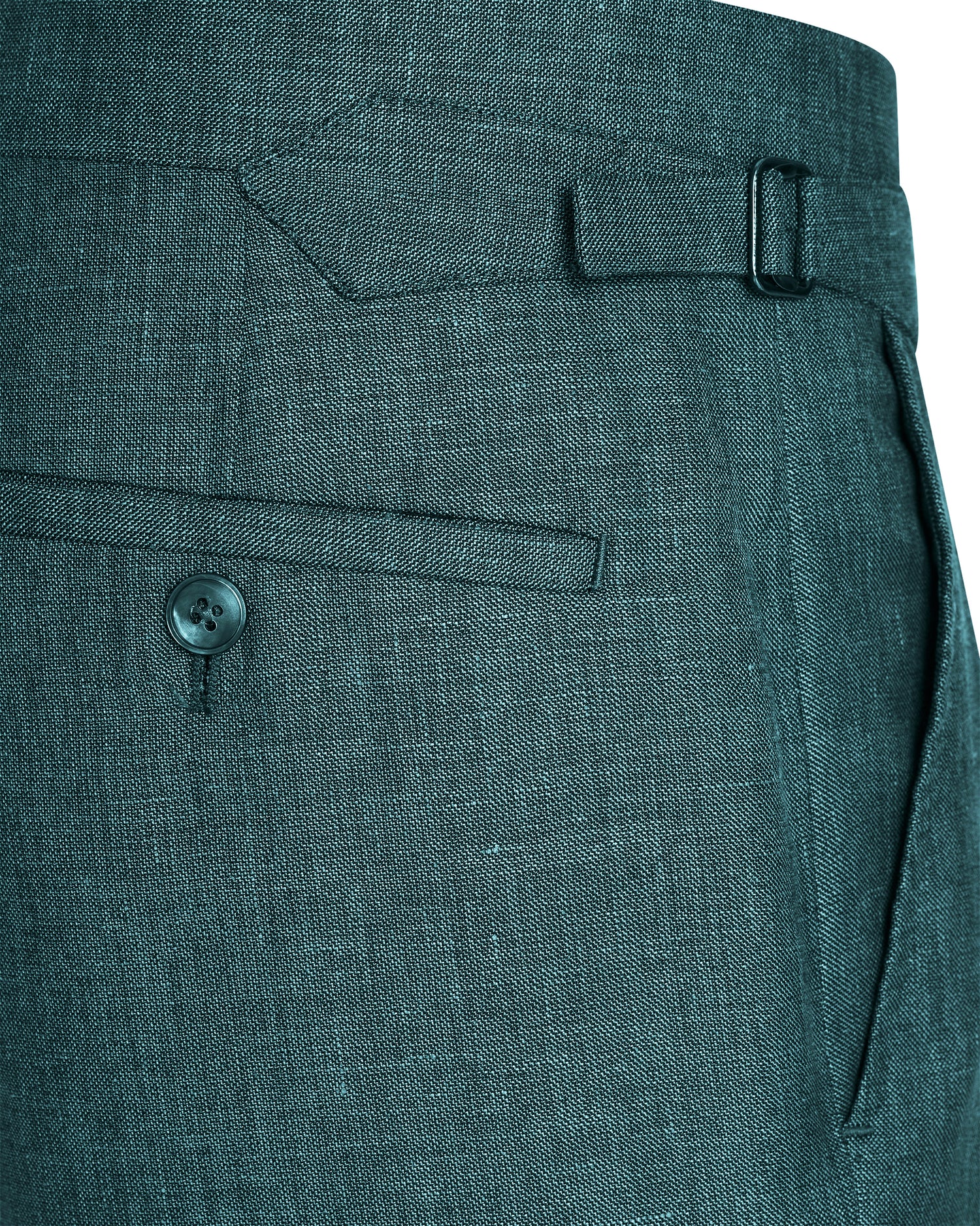 Hardy Virgin Wool Linen &amp; Silk Suit Trousers Teal